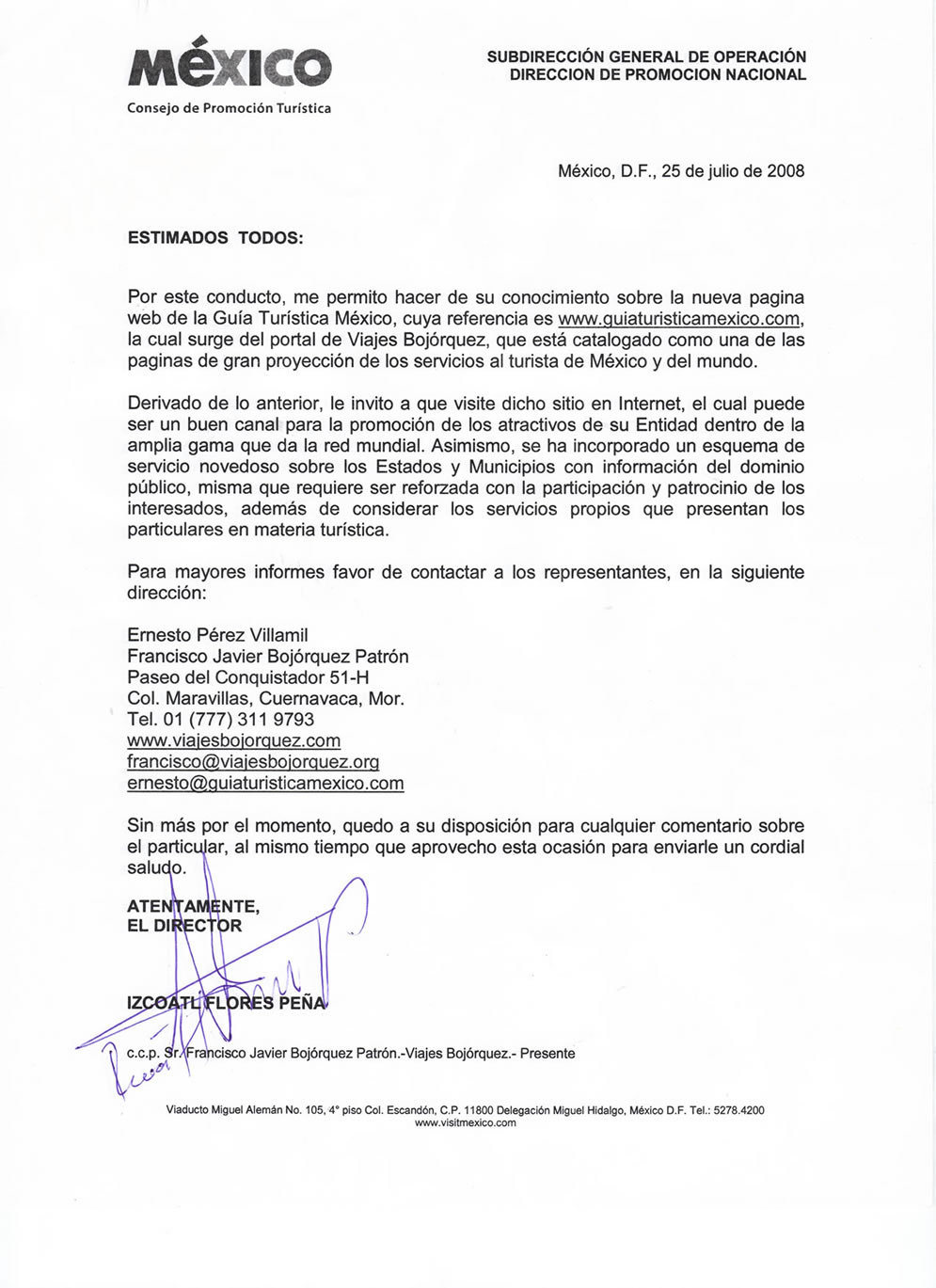 Carta de Recomendación de Consejo de Promoción Turística Federal